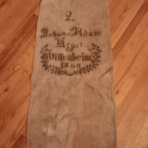 Antique Grain Linen Sack 1869